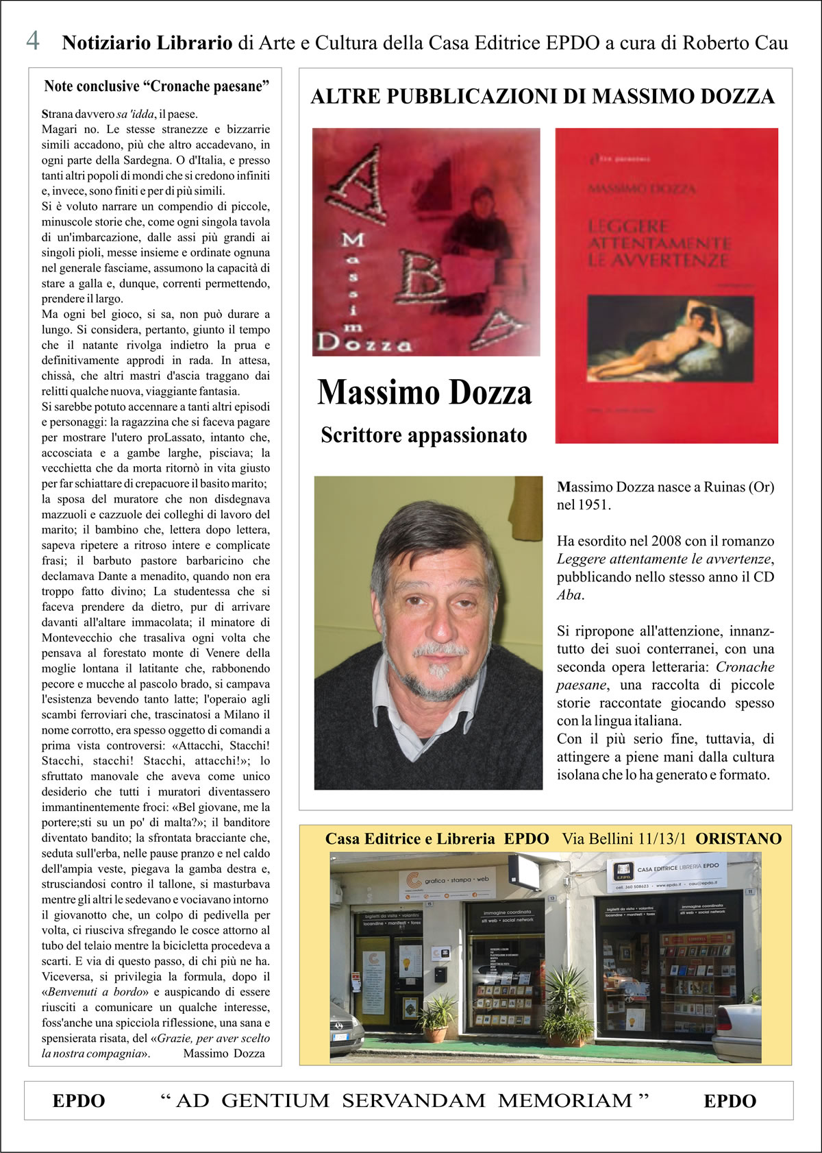 Notiziario Librairio EPDO - Massimo Dozza